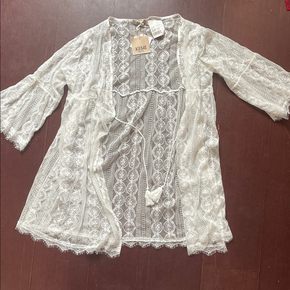 White Lace Swim Coverup